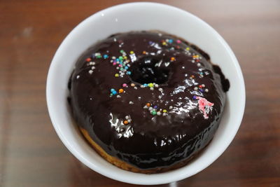 Close-up of dessert in bowl on table