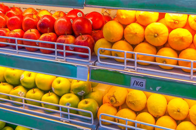 Various fruits for sale at market stall