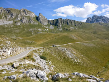 Scenic view of mountains against sky
