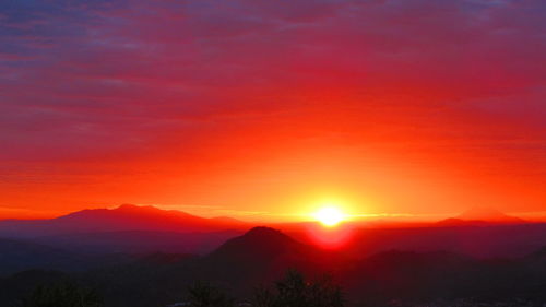 Sunset over mountain