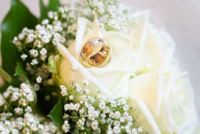 Close-up of white flower bouquet