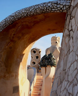 Low angle view of statue of a building