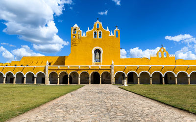 View of historical building against blue sky