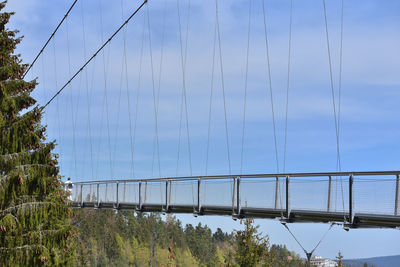 Scenic view of suspension bridge against sky