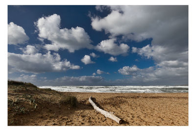 Scenic view of beach against sky