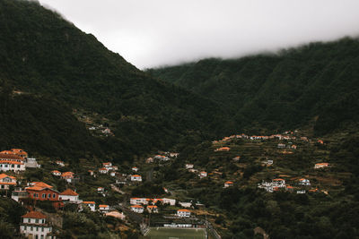 High angle view of townscape against sky