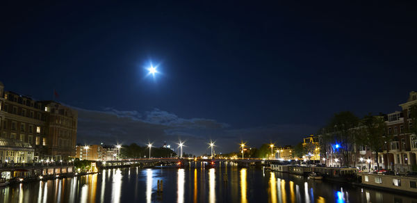 Illuminated city at night