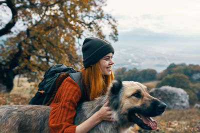 Young woman with dog