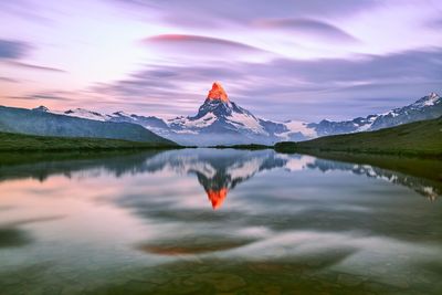 Reflection of clouds in lake