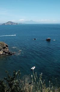 High angle view of sea against sky