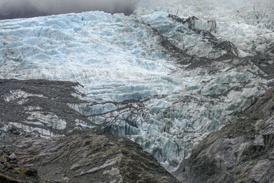 Detail scenery around the franz josef glacier on the west coast at the south island of new zealand