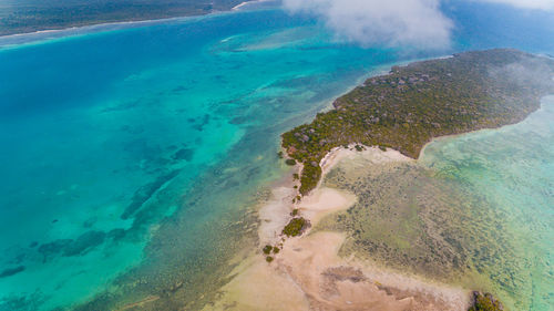 Aerial view of the vundwe island in zanzibar