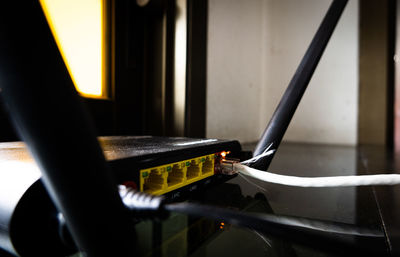 Close-up of telephone booth