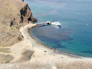 High angle view of sea against sky