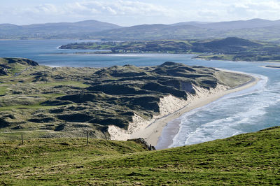 High angle view of beach against sky