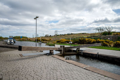 Scenic view of park against sky