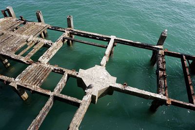 High angle view of sea