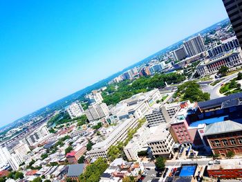 High angle view of city