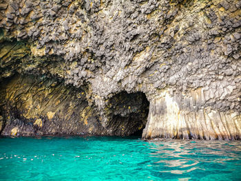 Rock formation in sea