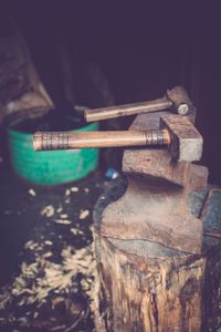 Close-up view of the wall