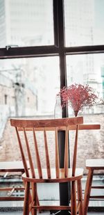 Close-up of red vase on table