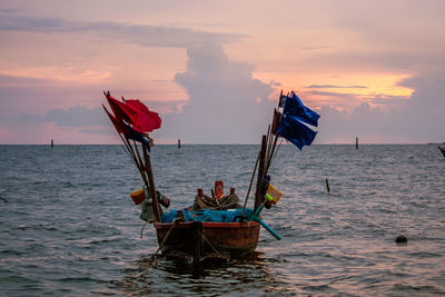 Scenic view of sea at sunset