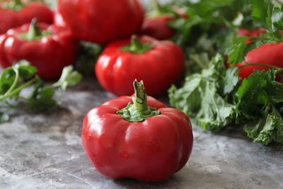 Close-up of red bell peppers