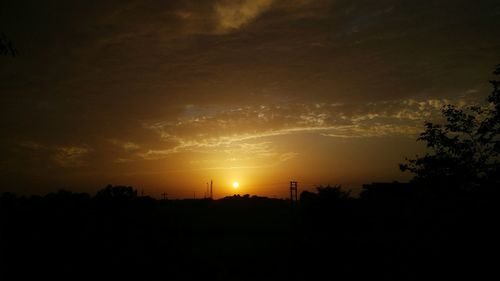 Silhouette of landscape at sunset