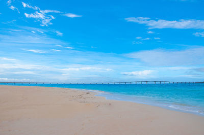 Scenic view of beach against sky