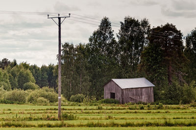 Old barn by the power lines