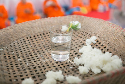 Close-up of glass of water on table