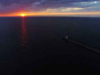 Scenic view of sea against sky at sunset