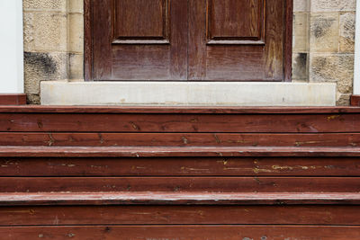 Closed door of old building