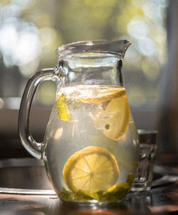 Close-up of drink in glass on table