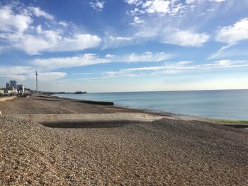 Scenic view of beach against sky