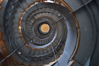 High angle view of spiral stairs