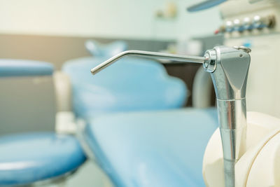 Close-up of dental equipment in medical clinic