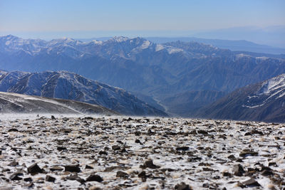 Scenic view of mountains against sky