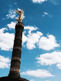 Low angle view of eiffel tower against sky