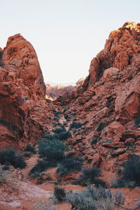 Mountains against clear sky