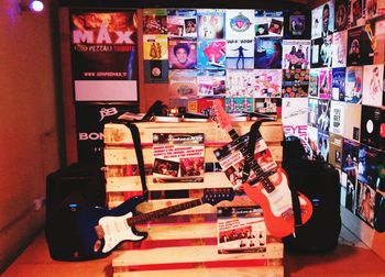 Multi colored objects in kitchen