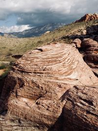 Scenic view of rocky mountains against sky