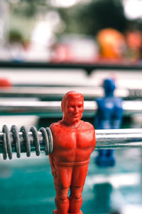 Close-up of foosball