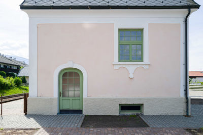 Colorful train station exterior