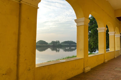 Scenic view of magdalena river seen through arch