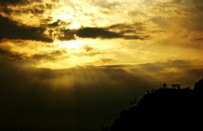 Scenic view of landscape against sky at sunset