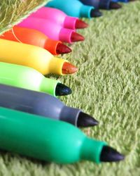 Close-up of multi colored felt tip pens