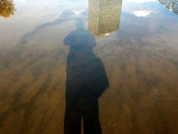 Reflection of people in water