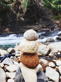 Stack of stones in river