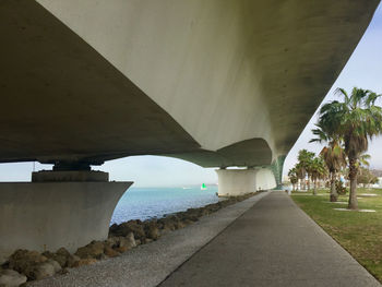 View of bridge over sea against sky